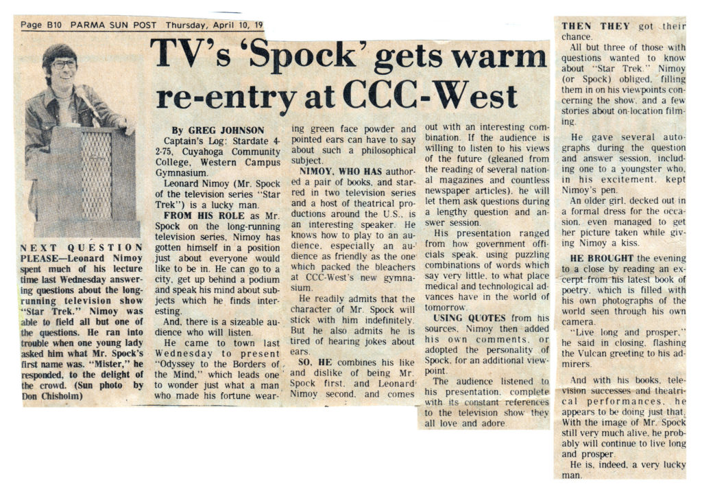 Leonard Nimoy - Spock - Article
